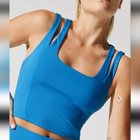 Carbon38 Tops - Carbon38 x Eleven Venus Williams Split Strap Corset Tank in Sky Aqua Medium